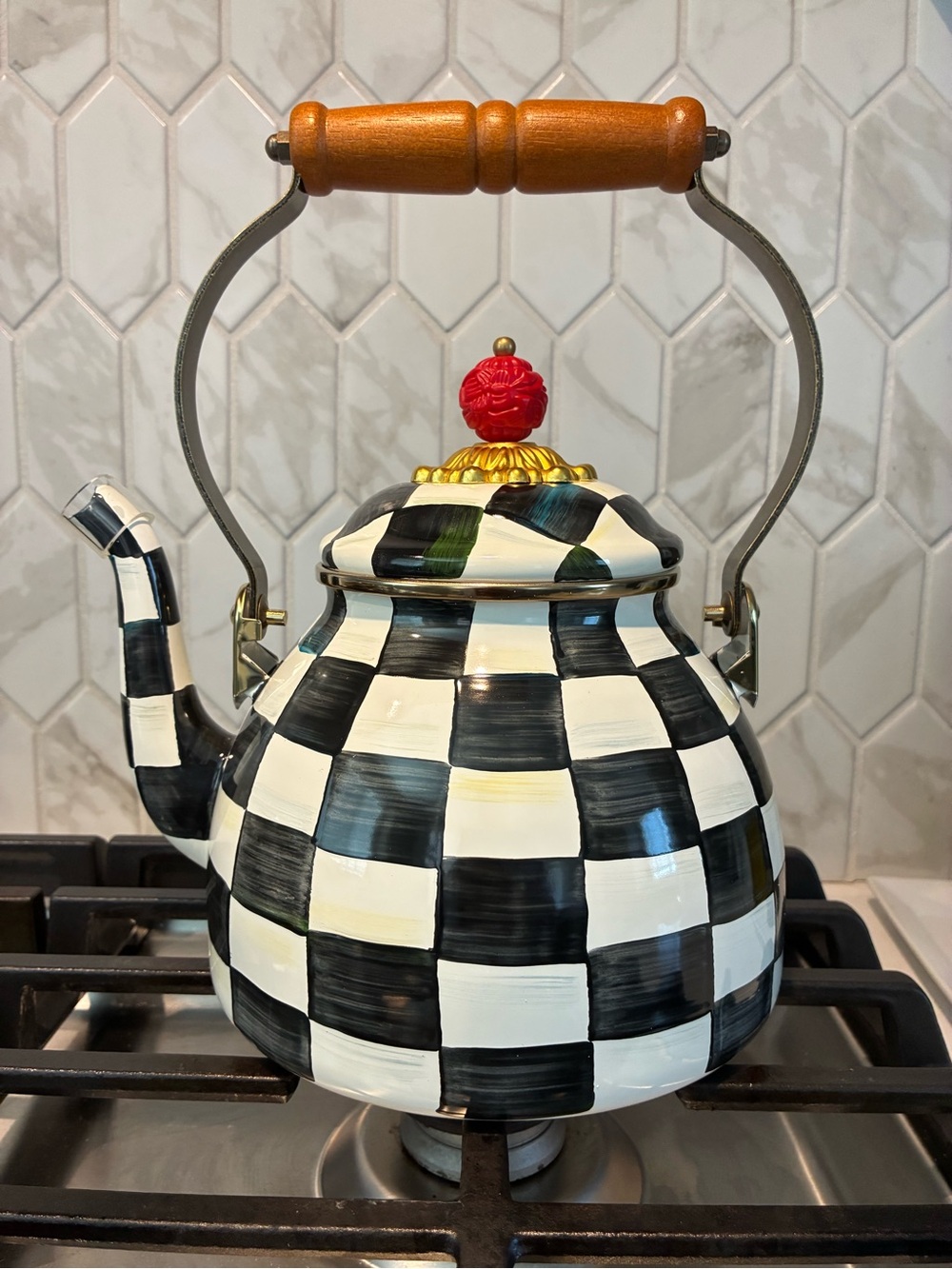 MacKenzie-Childs Courtly Check Tea Kettle